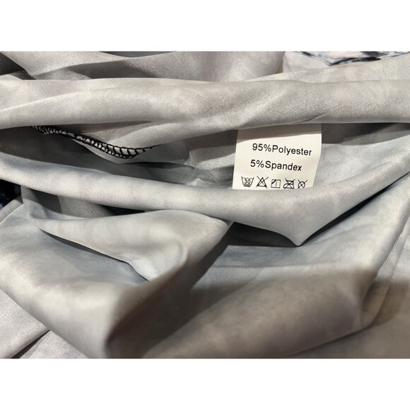 Dalia MacPhee women Belted Long Maxi Dress size Medium (4-6) Blue Floral Flutter - Picture 8 of 9